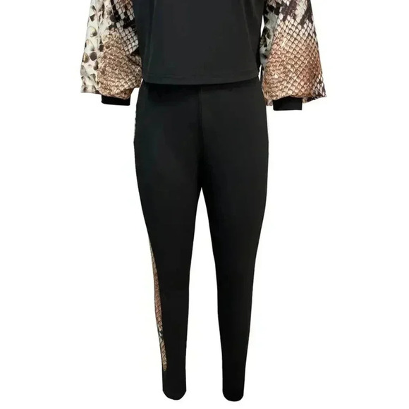 Snakeskin Pattern Skinny Pants Set - Picture 3 of 4